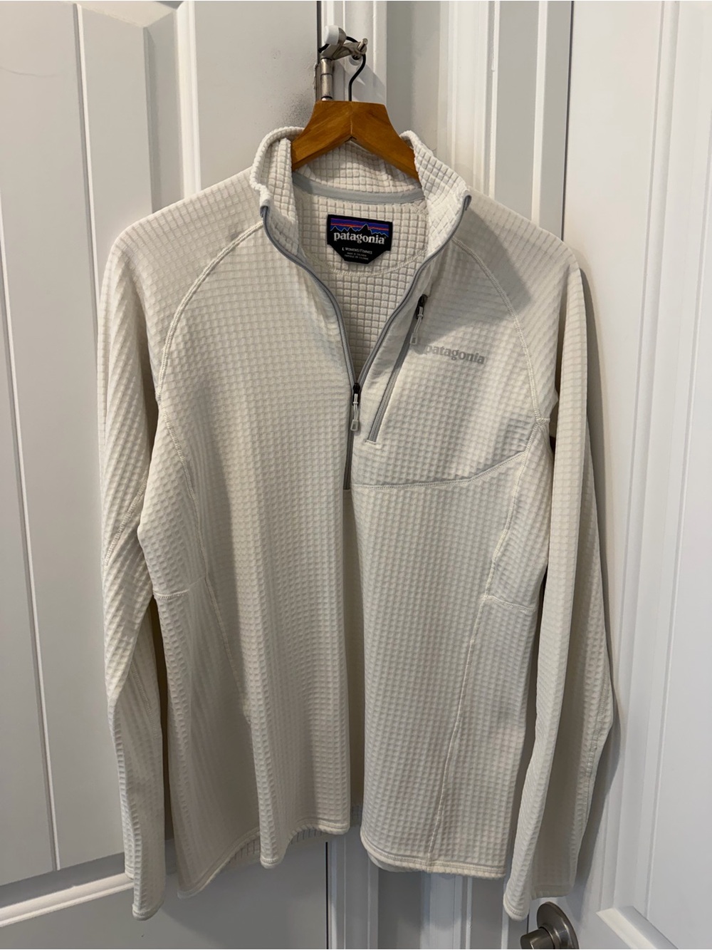 Patagonia Cream Waffle-Knit Quarter-Zip Pullover